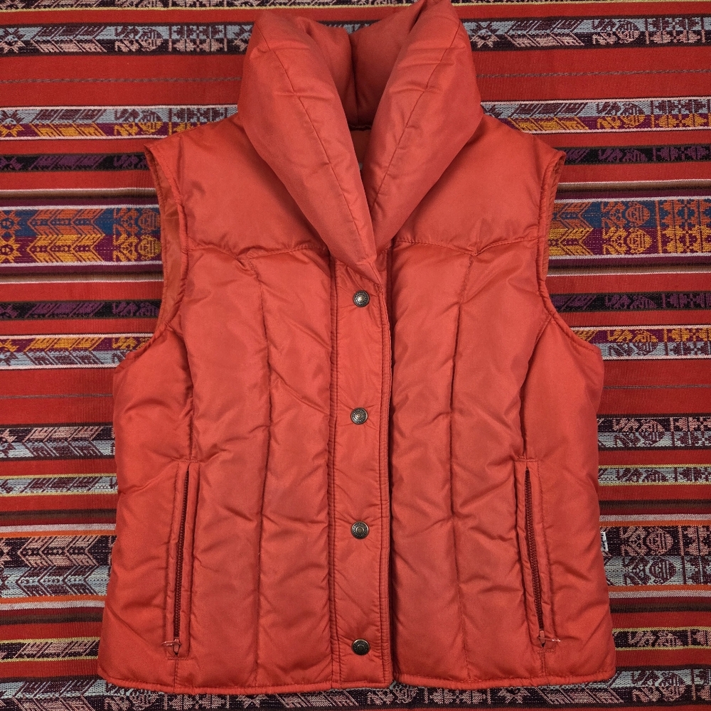 Vintage Levis Waterfowl Down Puffer Vest Women’s 10 Solid Red Quilted USA Made
